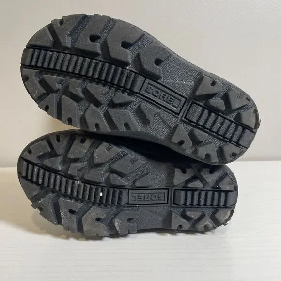 SOREL Children's Snow Commander Boots Black/Blue Size 10 Winter Warm Logo - Picture 5 of 9